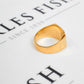 Pre-Owned 9ct Gold Mens Curved Sides Rectangle Signet Ring