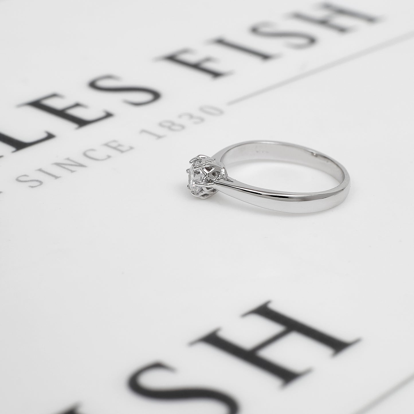 Pre-Owned 14ct White Gold CZ Dress Ring Size N
