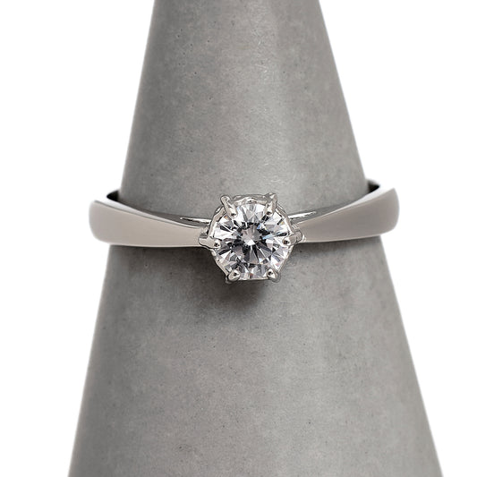 Pre-Owned 14ct White Gold CZ Dress Ring Size N