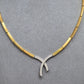 Pre-Owned 9ct Gold 2 Tone Crossover Dress Necklace 17 Inch