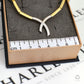 Pre-Owned 9ct Gold 2 Tone Crossover Dress Necklace 17 Inch