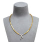 Pre-Owned 9ct Gold 2 Tone Crossover Dress Necklace 17 Inch