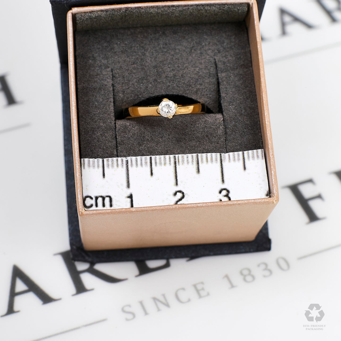 Pre-Owned 14ct Gold High Set Diamond Ring Size J.5