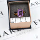 Pre-Owned 14ct Gold Rectangle Amethyst Ring Size P