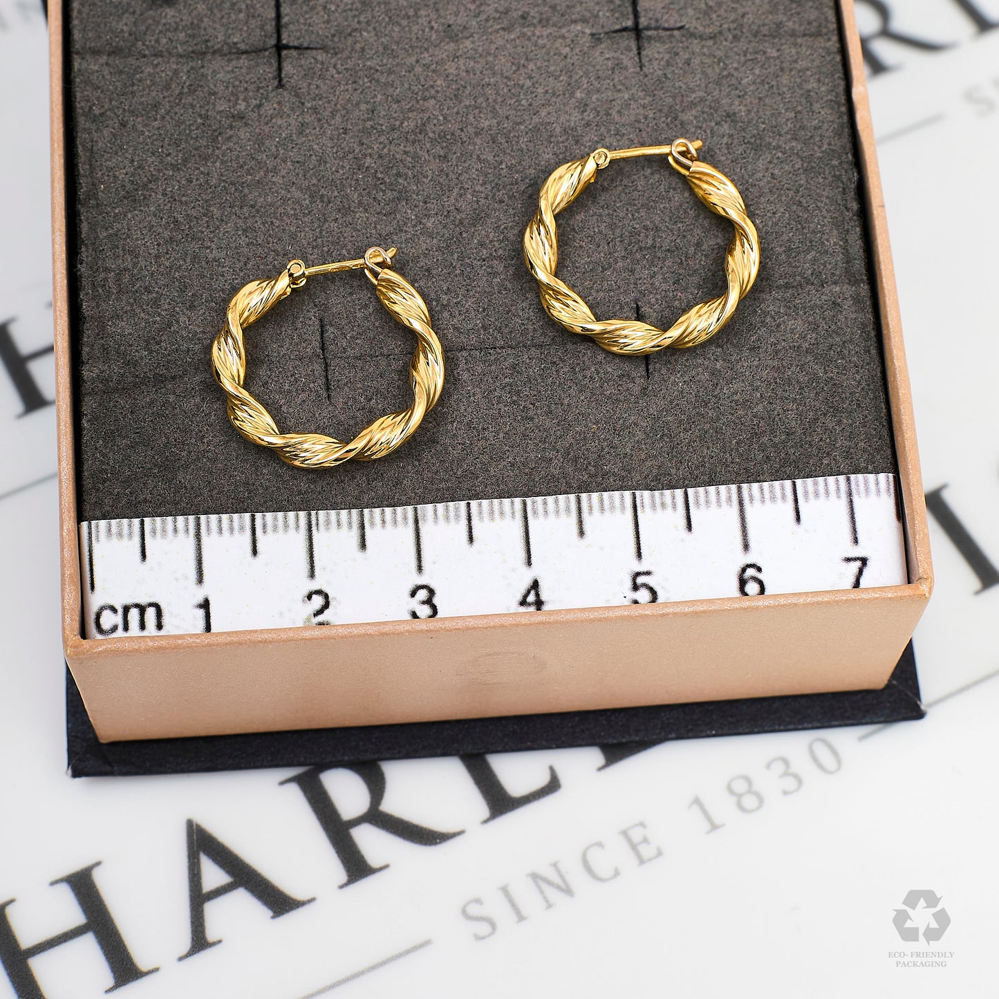 Pre-Owned 9ct Gold Twist Creole Hoop Earrings