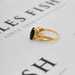 Pre-Owned 9ct Gold Marquise Cut Agate Ring Size P