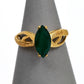 Pre-Owned 9ct Gold Marquise Cut Agate Ring Size P