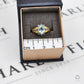 Pre-Owned 9ct Gold Oval Aquamarine Cluster Ring Size P