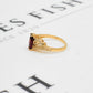 Pre-Owned 9ct Gold Marquise Cut Garnet Ring Size L