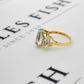 Pre-Owned 9ct Gold 3 Aquamarine Ring Size O.5