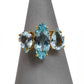 Pre-Owned 9ct Gold 3 Aquamarine Ring Size O.5