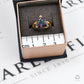 Pre-Owned 9ct Gold Triangle Shape Coated Topaz Ring Size M.5