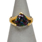 Pre-Owned 9ct Gold Triangle Shape Coated Topaz Ring Size M.5
