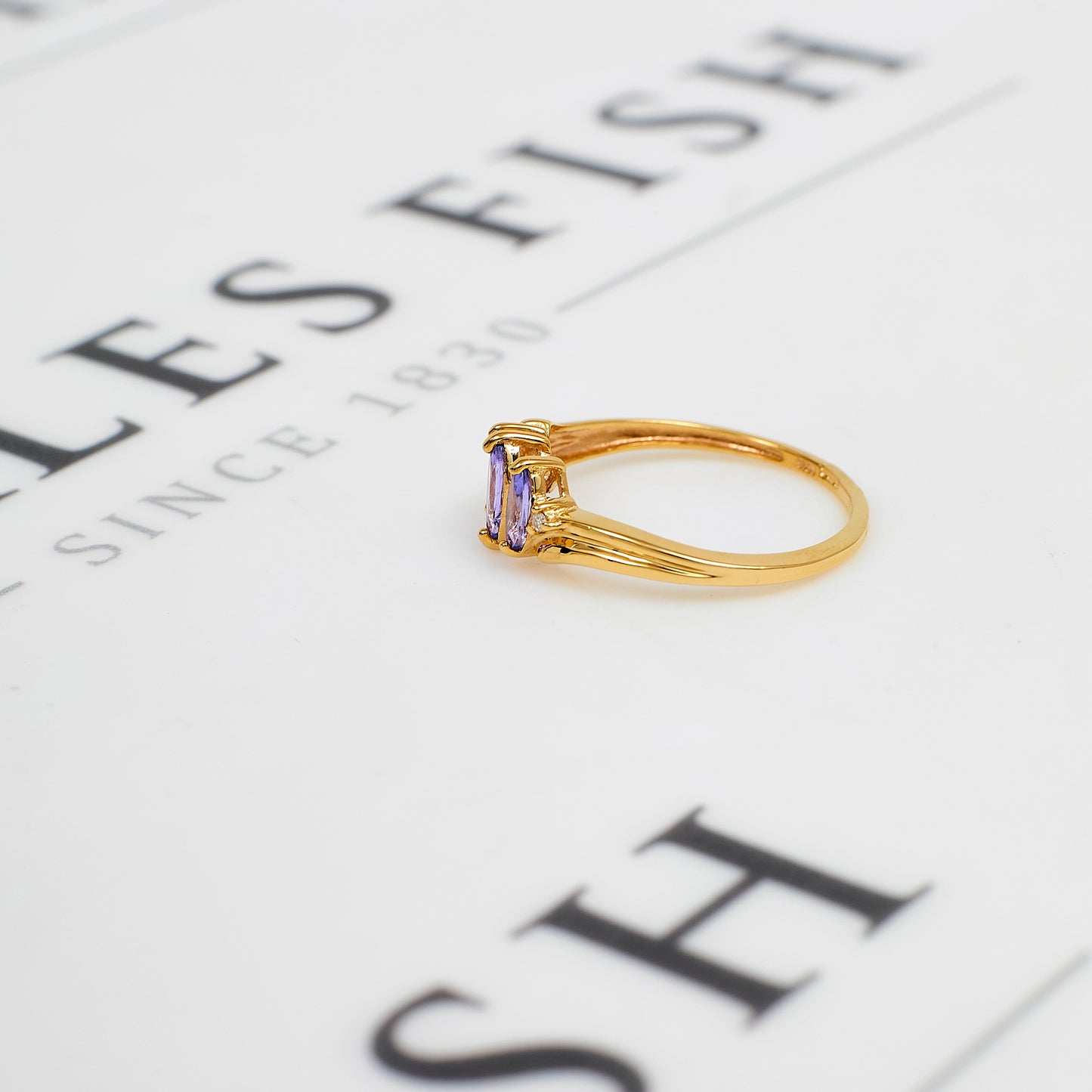 Pre-Owned 9ct Gold Tanzanite & Diamond Ring Size N