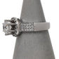 Pre-Owned 18ct White Gold CZ Cluster Ring Size M