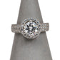 Pre-Owned 18ct White Gold CZ Cluster Ring Size M