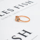 sPre-Owned 9ct Rose Gold Oval Morganite & White Zircon Ring Size N
