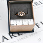 sPre-Owned 9ct Rose Gold Oval Morganite & White Zircon Ring Size N