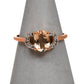 sPre-Owned 9ct Rose Gold Oval Morganite & White Zircon Ring Size N