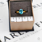 Pre-Owned 9ct Gold Oval Blue Zircon Ring Size N