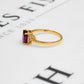 Pre-Owned 9ct Gold Garnet & White Zircon Ring Size N