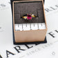 Pre-Owned 9ct Gold Garnet & White Zircon Ring Size N