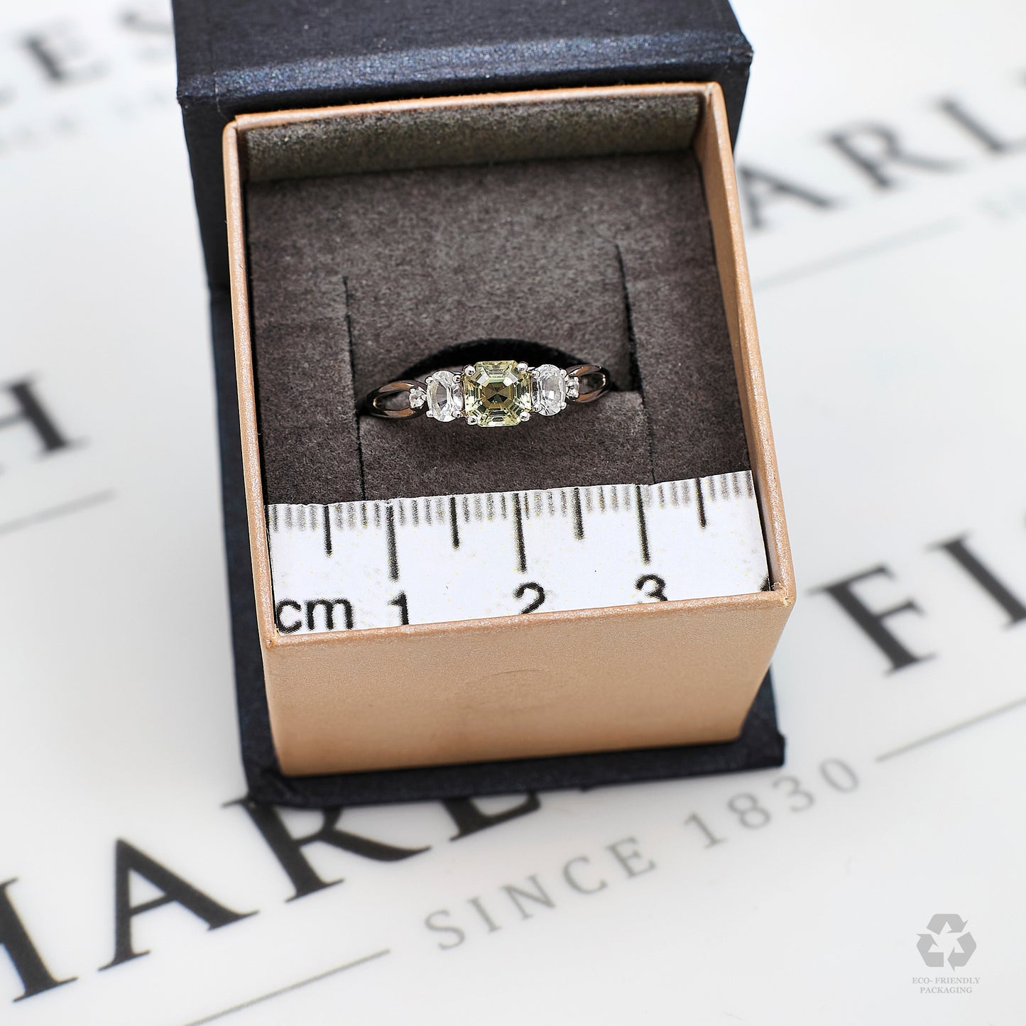 Pre-Owned 9ct White Gold Diaspore & White Zircon Ring
