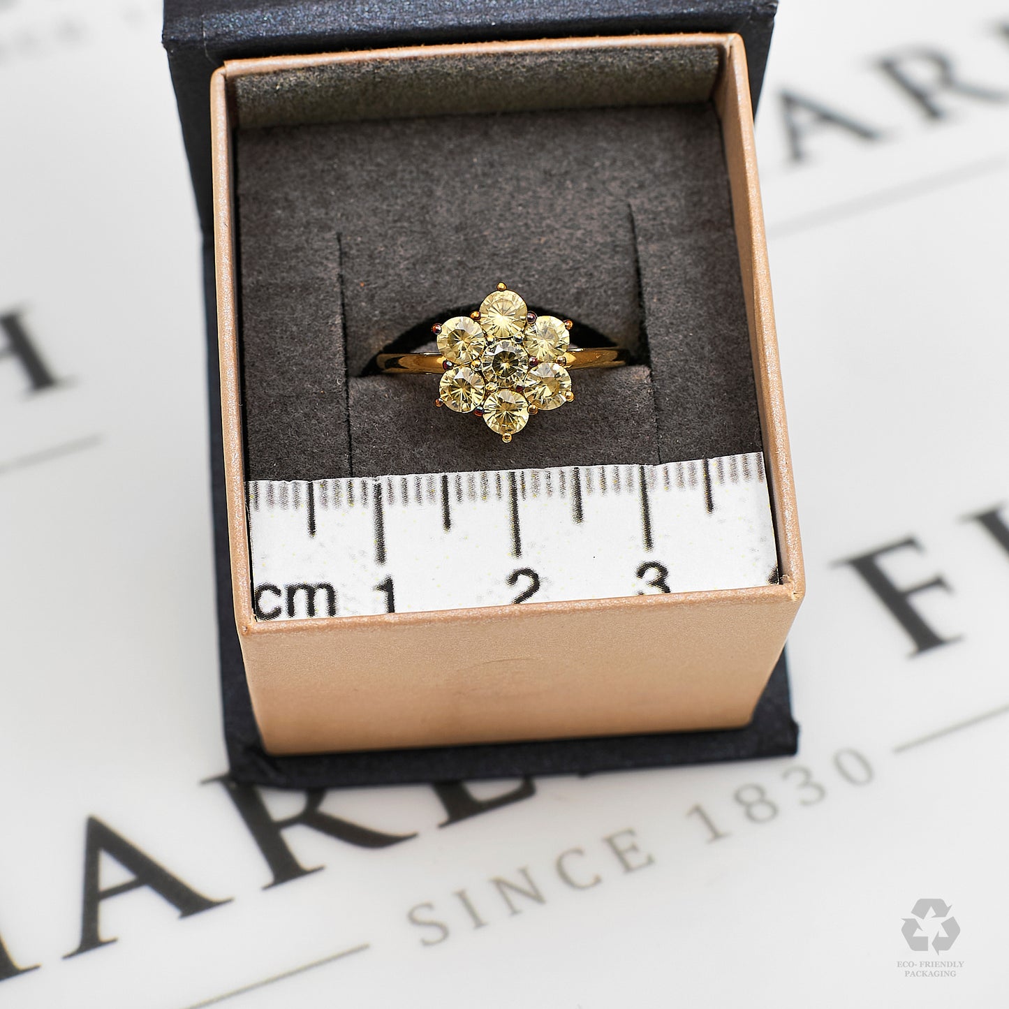 Pre-Owned 9ct Gold 7 Diaspore Flower Cluster Ring Size N