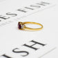 Pre-Owned 9ct Gold Oval Garnet & 10 White Zircon Ring Size N