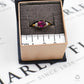 Pre-Owned 9ct Gold Oval Garnet & 10 White Zircon Ring Size N