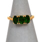 Pre-Owned 9ct Gold Oval 3 Chrome Diopside Ring Size N