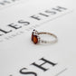 Pre-Owned 9ct White Gold Garnet & White Zircon Ring Size N