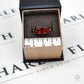 Pre-Owned 9ct White Gold Garnet & White Zircon Ring Size N