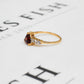 Pre-Owned 9ct Gold Red & White Zircon Dress Ring Size N.5