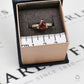 Pre-Owned 9ct Gold Red & White Zircon Dress Ring Size N.5