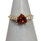 Pre-Owned 9ct Gold Red & White Zircon Dress Ring Size N.5