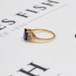 Pre-Owned 9ct Gold Oval Iolite & White Zircon Ring Size N