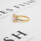 Pre-Owned 9ct Gold Rectangle Morganite & White Zircon Ring