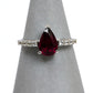 Pre-Owned 9ct White Gold Garnet & Zircon Ring Size N