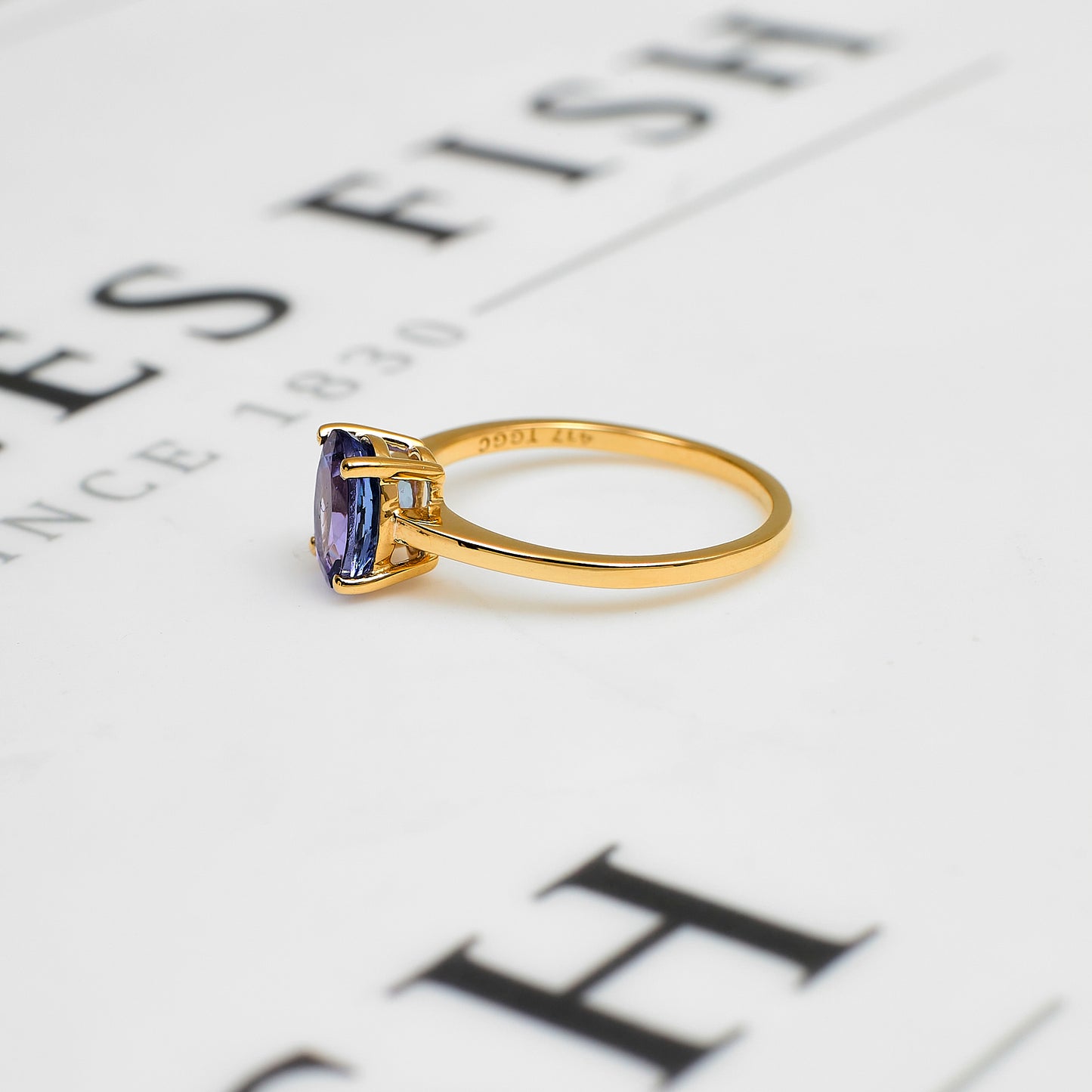 Pre-Owned 9ct Gold Oval Tanzanite Dress Ring Size N