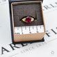 Pre-Owned 9ct Gold Oval Garnet & 4 White Zircon Ring Size N