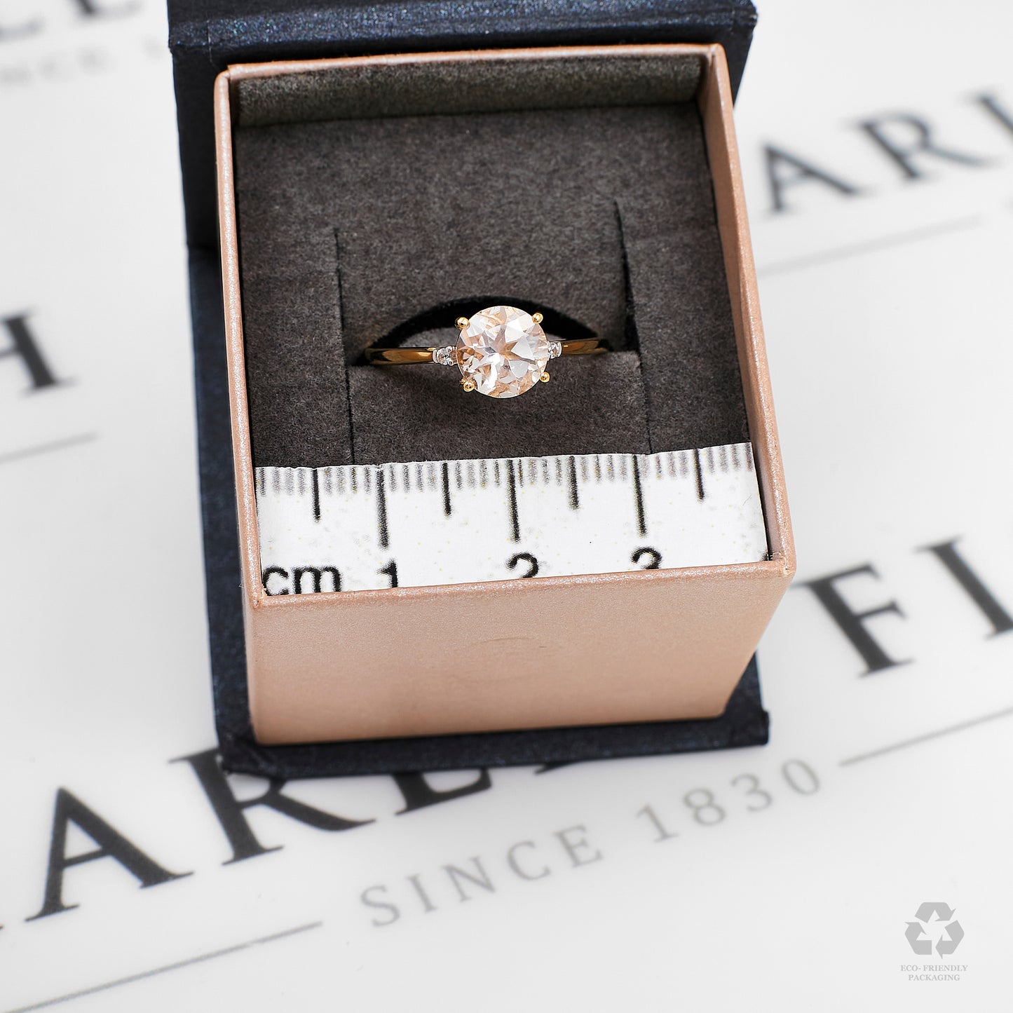 Pre-Owned 9ct Gold Round Beryl & White Zircon Ring Size N