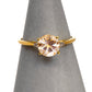 Pre-Owned 9ct Gold Round Beryl & White Zircon Ring Size N