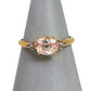Pre-Owned 9ct Gold Oval Danburite & White Zircon Ring Size N
