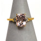 Pre-Owned 9ct Gold Morganite & White Zircon Ring Size N