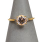 Pre-Owned 9ct Gold Labradorite & 2 White Zircon Ring Size N