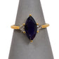 Pre-Owned 9ct Gold Marquise Iolite & White Zircon Ring Size N