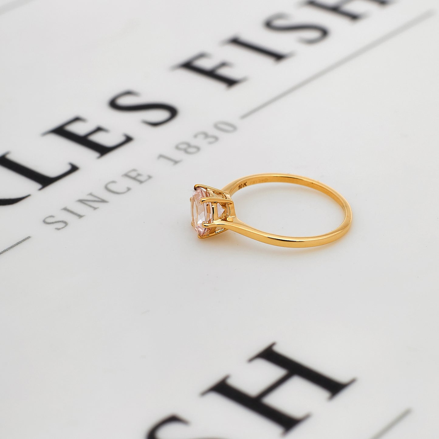 Pre-Owned 9ct Gold Round Beryl Dress Ring Size N