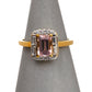 Pre-Owned 9ct Gold Morganite & White Zircon Ring Size N