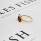 Pre-Owned 9ct Gold 3 Oval Garnet Ring Size N